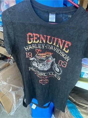 Harley-Davidson Black Tee with Red and White Logo
